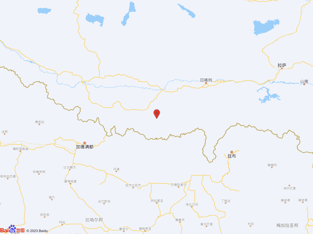 西藏日喀则市定日县（北纬28.40度，东经87.44度）发生3.9级地震